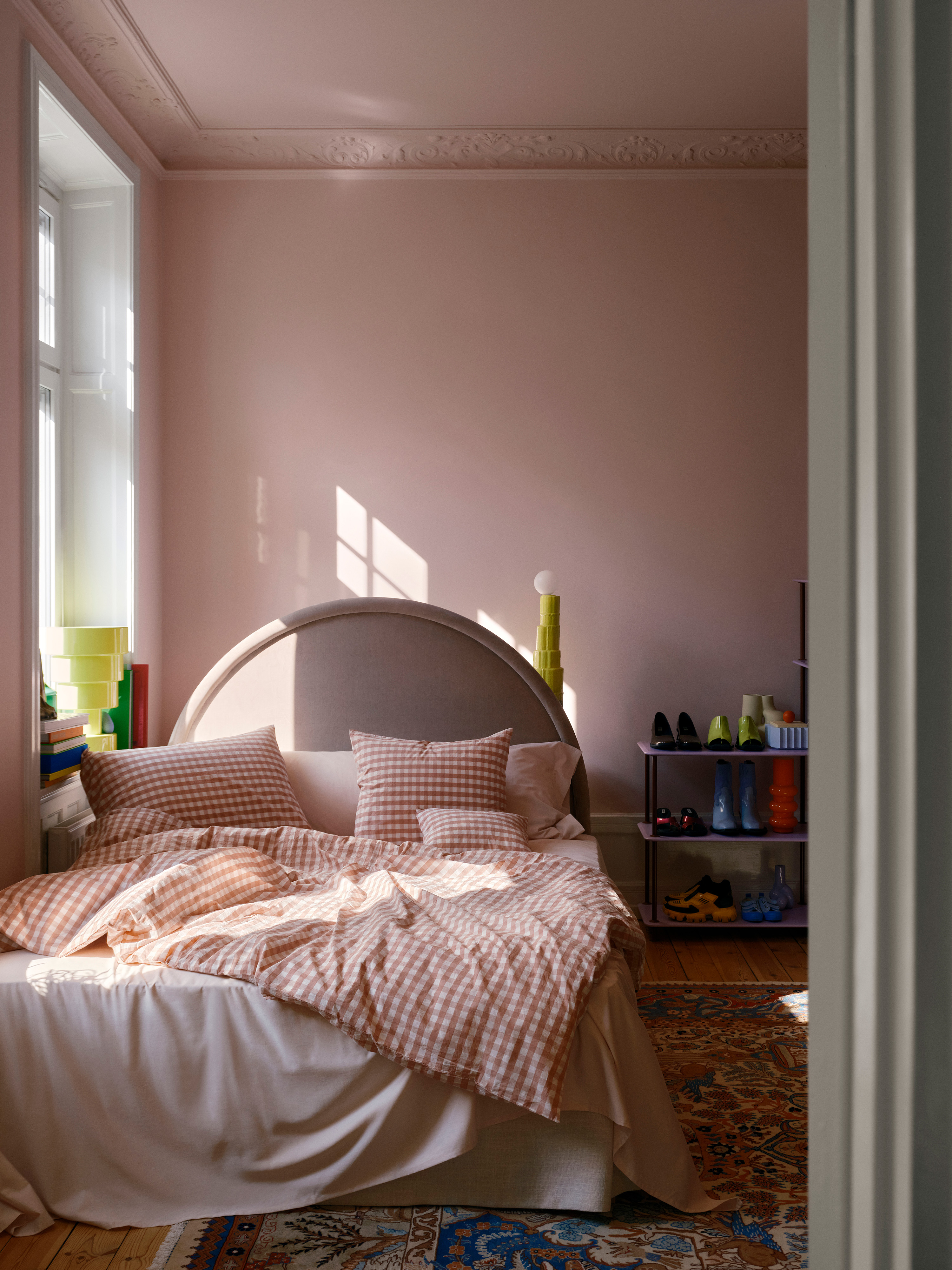 Mille Notti Casella Duvet Cover Pink Percale